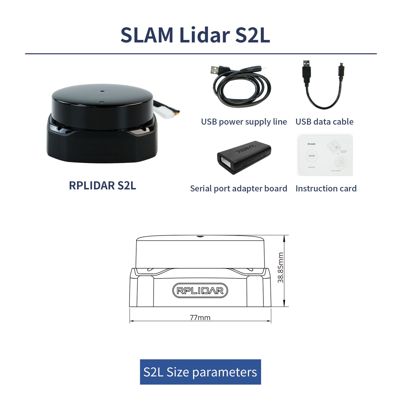 Slamtec RPLIDAR Lidar SLAM A1 A2 A3 S1 S2 S2L MapperM2 지원 ROS/ROS2용 매핑 탐색 버전 RPLIDAR S2L